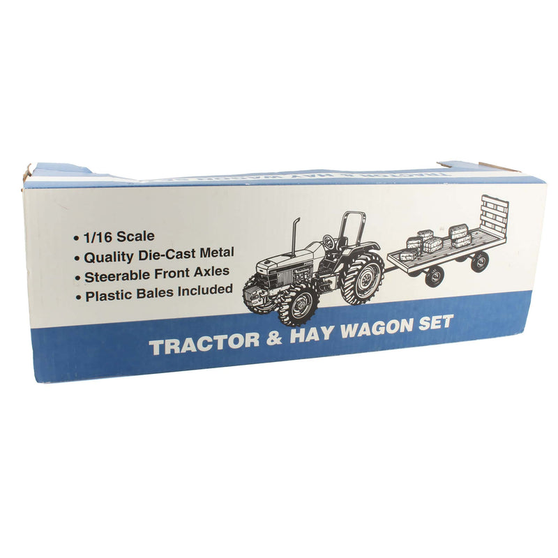 1/16 New Holland Ford 7740 Tractor and Hay Wagon Set with Bales by ERTL