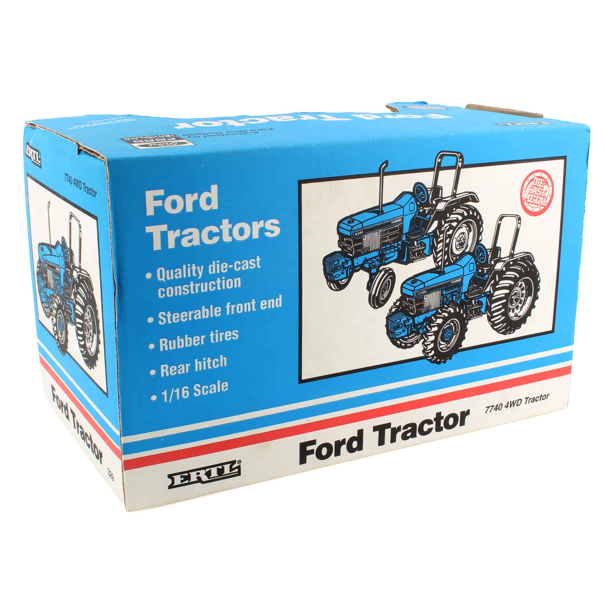 1/16 New Holland 7740 Tractor with ROPS and MFD with White