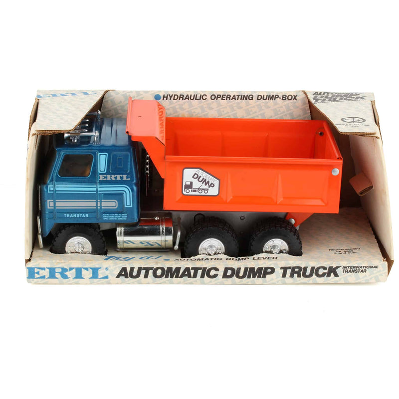 1/16 International Transtar Blue & Orange Automatic Dump Truck with Hydraulic Operating Dump Box by ERTL