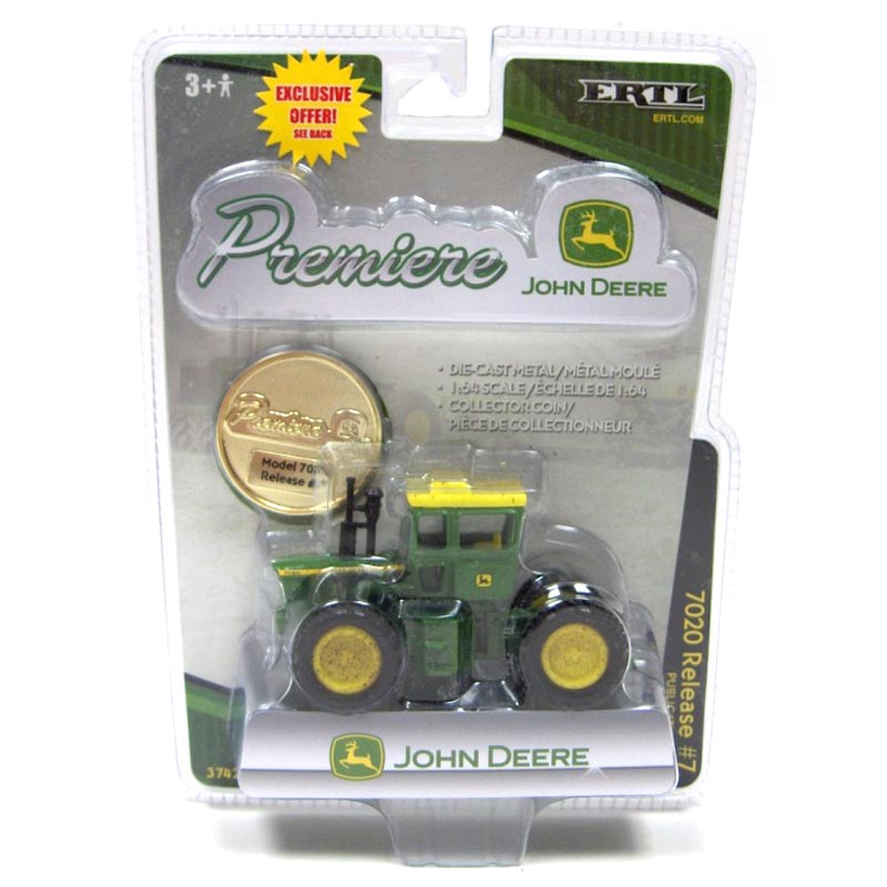 1/64 John Deere 7020 with Medallion, ERTL Premiere Series #7, Muddy Version
