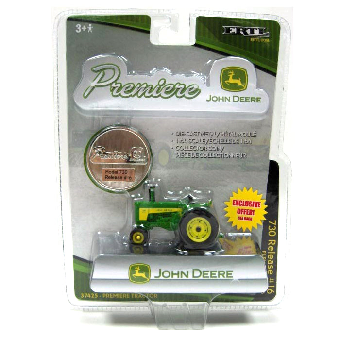 1/64 John Deere 730 Narrow Front Tractor, Premiere #16 2nd Series by ERTL