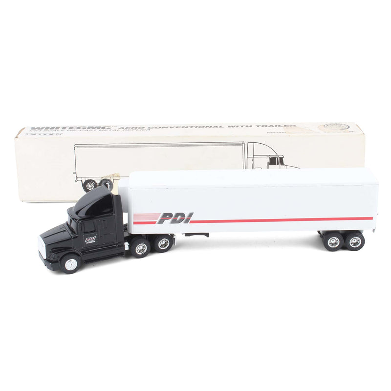 1/64 WhiteGMC Aero Sleeper Cab Semi Truck & Reefer Trailer, PDI by ERTL