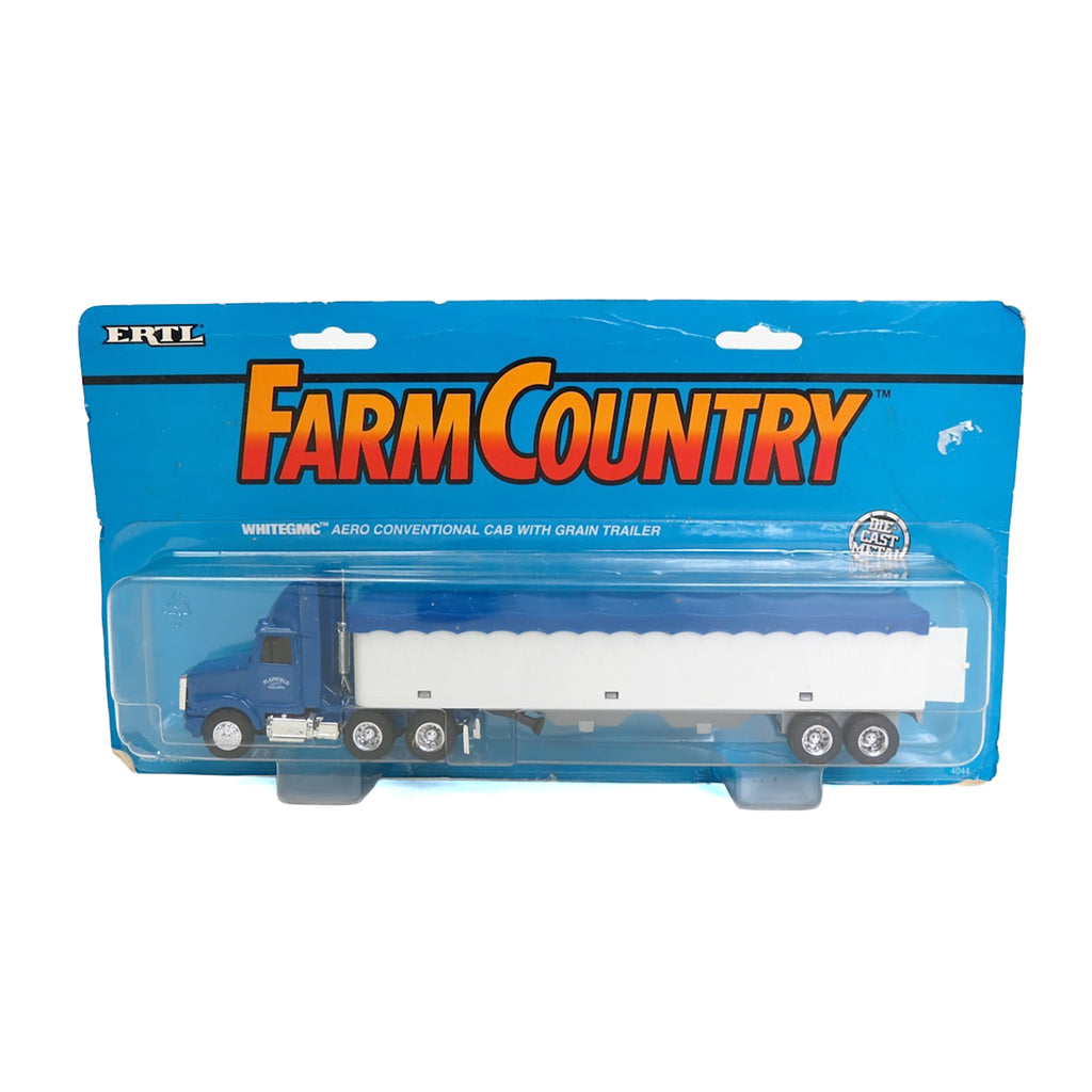1/64 Blue & White GMC Aero Conventional Cab Truck with Grain