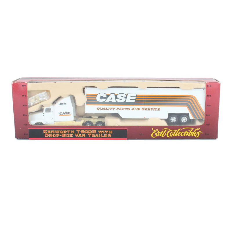 1/87 Kenworth T600B Semi Truck with Drop-Box Van Trailer by ERTL, Case Parts & Service