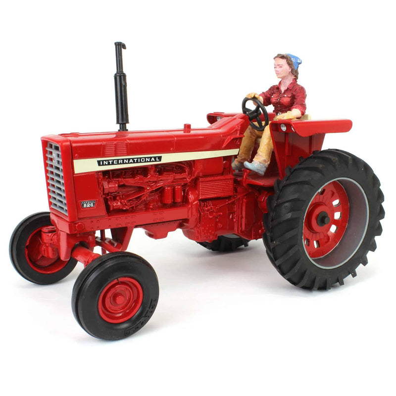 (B&D) 1/16 International 826 Tractor with Lowell Davis Figurine, Foxfire Farm Miss Charlotte - Damaged Item