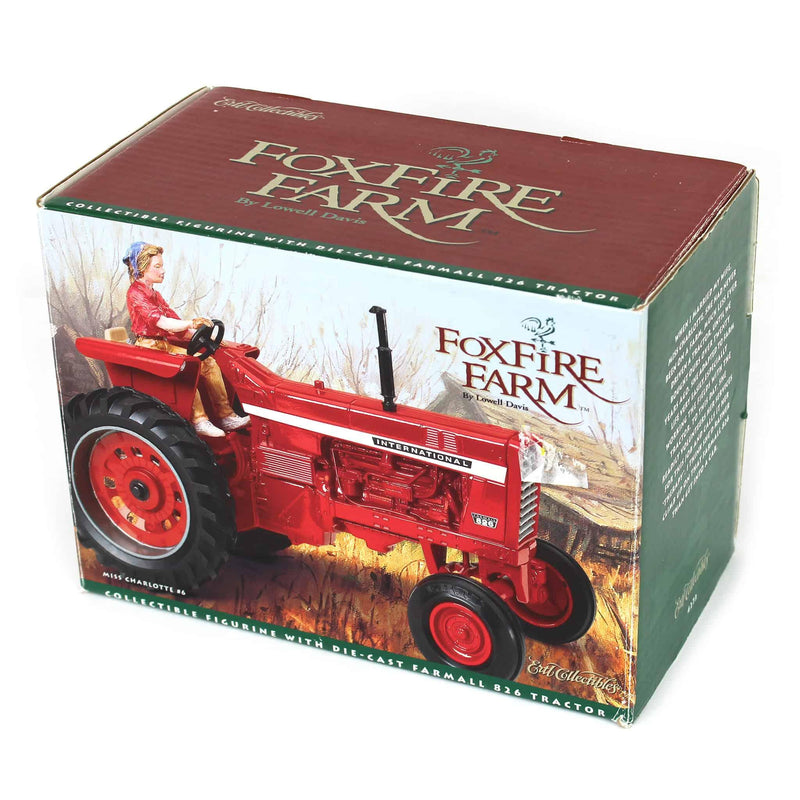 (B&D) 1/16 International 826 Tractor with Lowell Davis Figurine, Foxfire Farm Miss Charlotte - Damaged Item