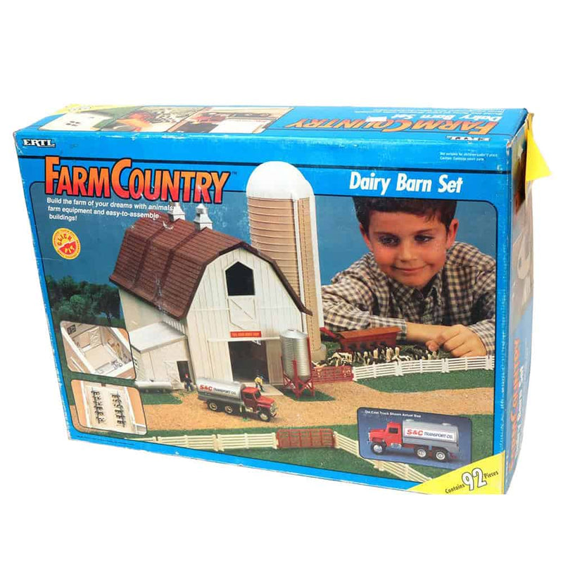 1/64 ERTL Farm Country Dairy Barn Set with 92 Pieces: Silo, Barn, Hopper, Truck & More!