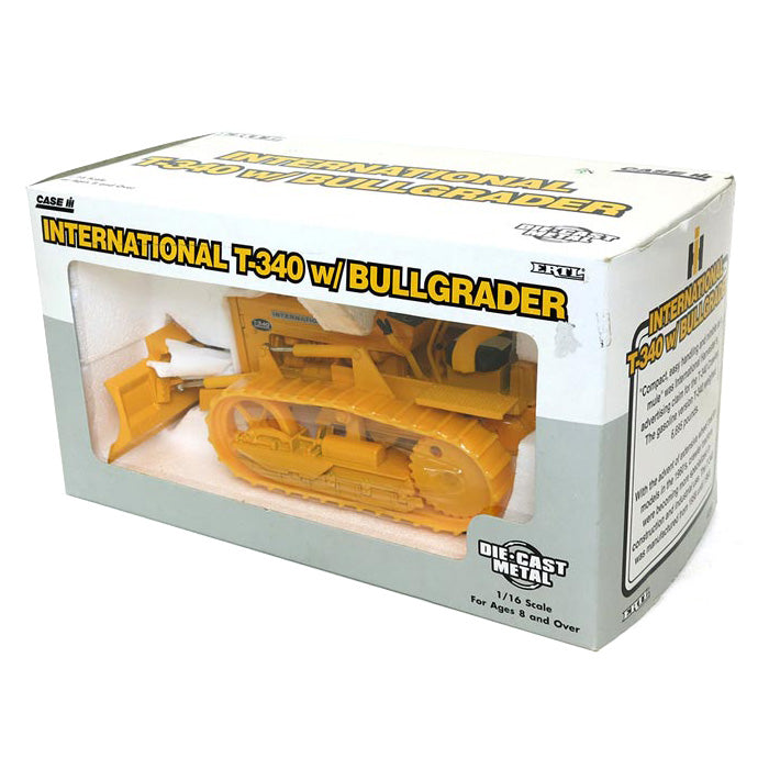1/16 Yellow International T-340 Crawler with Bullgrader & Rubber Tracks by ERTL