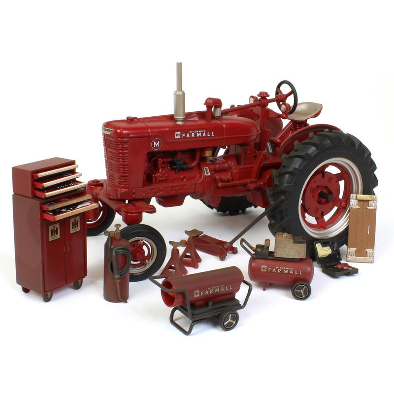 1/16 ERTL 75th Anniversary Dusty IH Farmall M Wide Front Tractor with Accessories