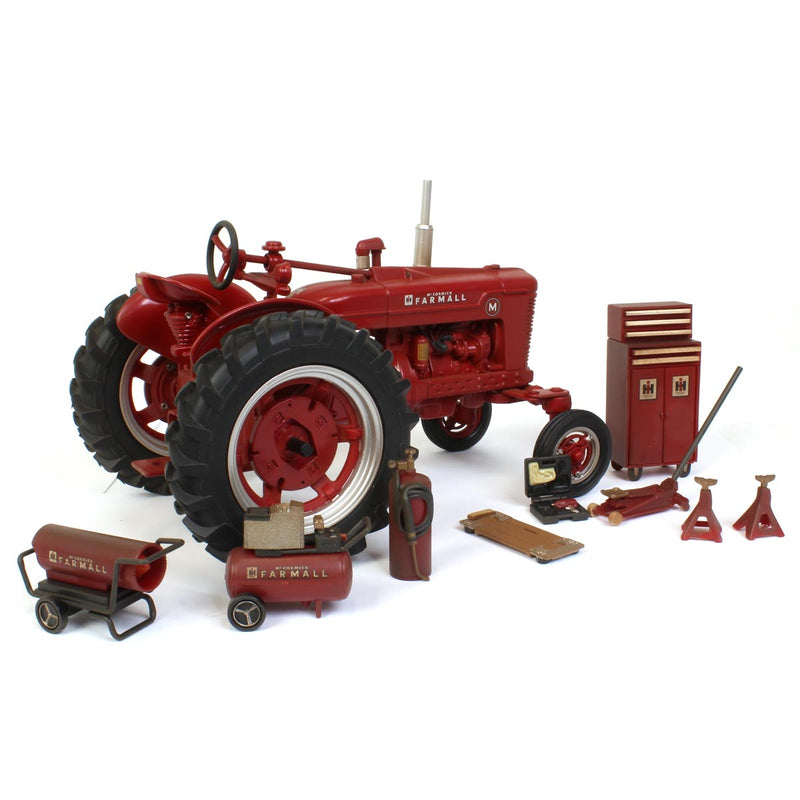 1/16 ERTL 75th Anniversary Dusty IH Farmall M Wide Front Tractor with Accessories
