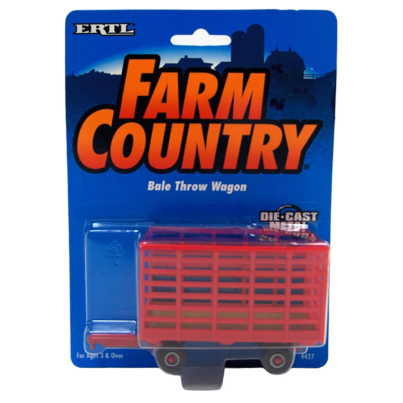 1/64 Red Bale Throw Wagon by ERTL