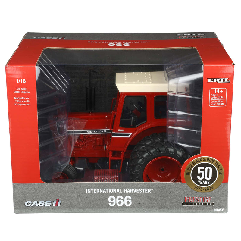 1/16 International Harvester 966 Black Stripe Tractor with Cab & Duals, 50th Anniversary, ERTL Prestige Collection