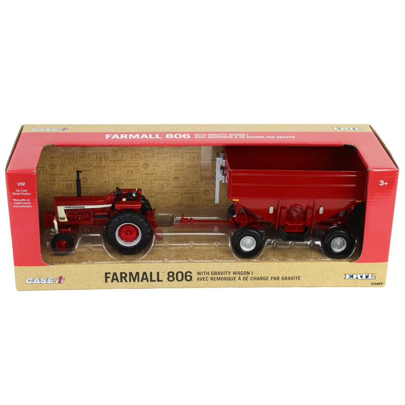 1/32 Farmall 806 Tractor with Gravity Wagon by ERTL