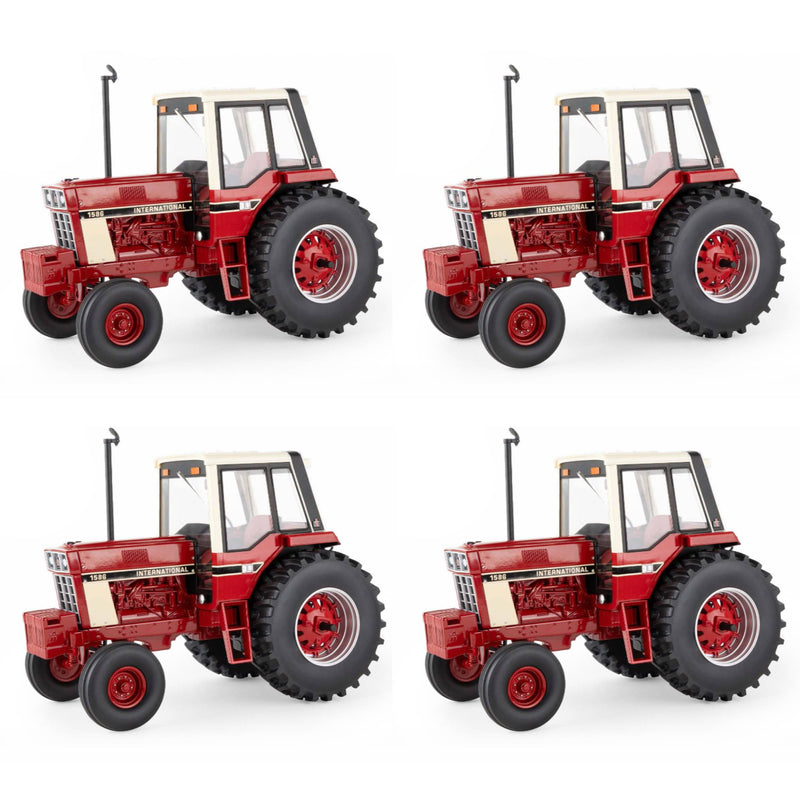 Sealed Case of 4 ~ 1/16 International Harvester 1586 Tractor, 50th Anniversary One-Time Production, ERTL Prestige Collection