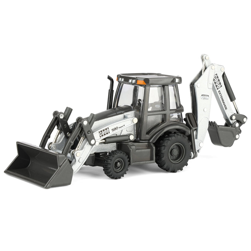 1/50 JI Case 580 Super N Backhoe Loader, Silver Signature Limited Edition, ERTL Prestige Collection