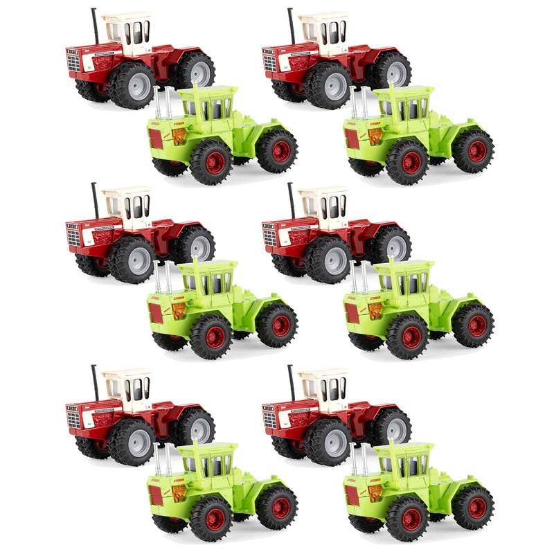 Sealed Case of 6 ~ 1/64 Steiger Wildcat & IH 4366 Historical 2 Piece 4WD 70th Anniversary Tractor Set, ERTL Prestige Collection