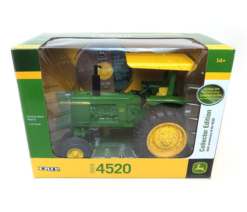 "Muddy" Chase Unit ~ 1/16 John Deere 4520 Tractor with ROPS & DVD by ERTL, Collector Edition 40th Anniversary