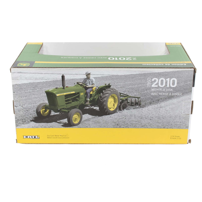 Gold ~ 1/16 John Deere 2010 Tractor with KBL Disc Harrow & DVD by ERTL, Collector Edition 50th Anniversary