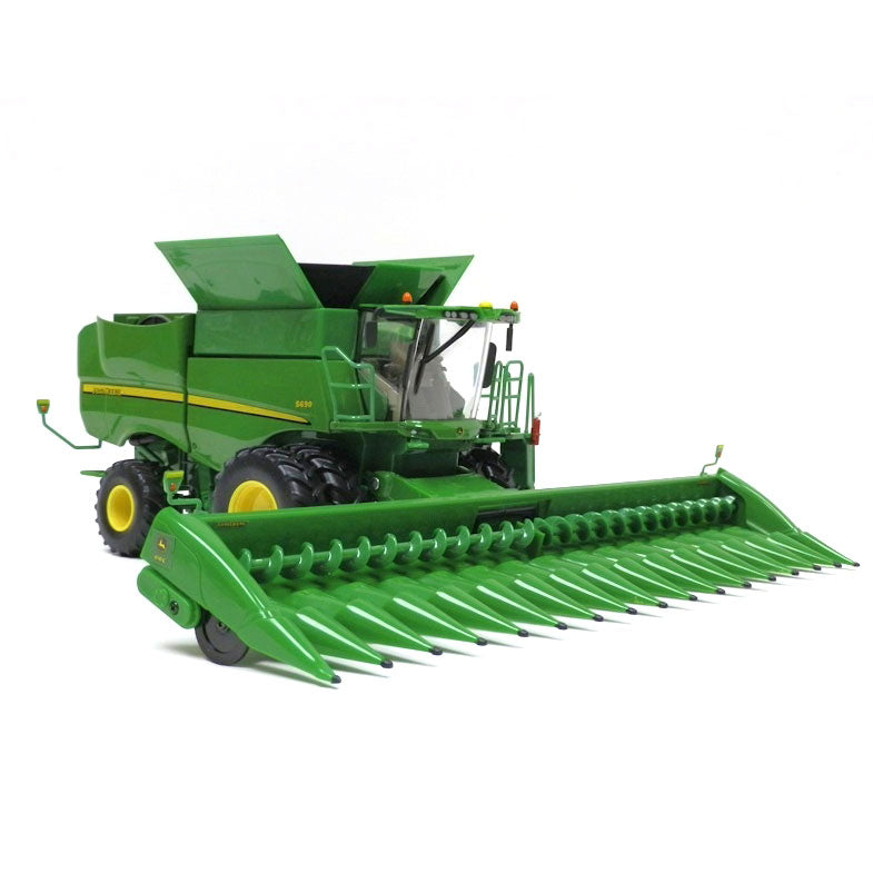(B&D) 1/32 John Deere S690 Combine with Corn Head & Draper Head, ERTL Prestige Collection - Damaged Box