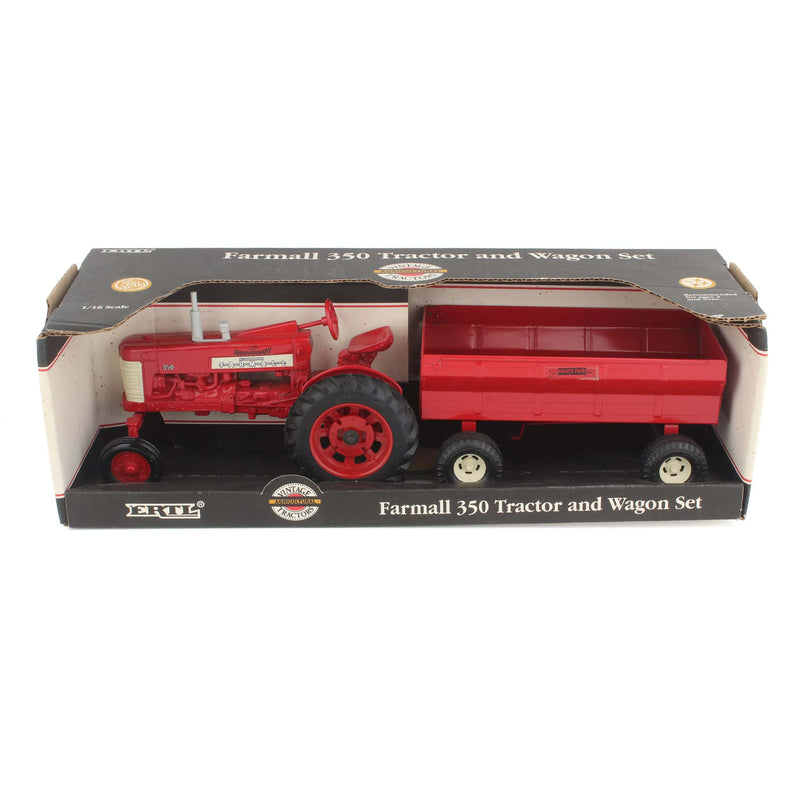 1/16 IH Farmall 350 Tractor with Wide Front & Barge Wagon by ERTL, 1998 Gratz Fair 125th Anniversary Edition
