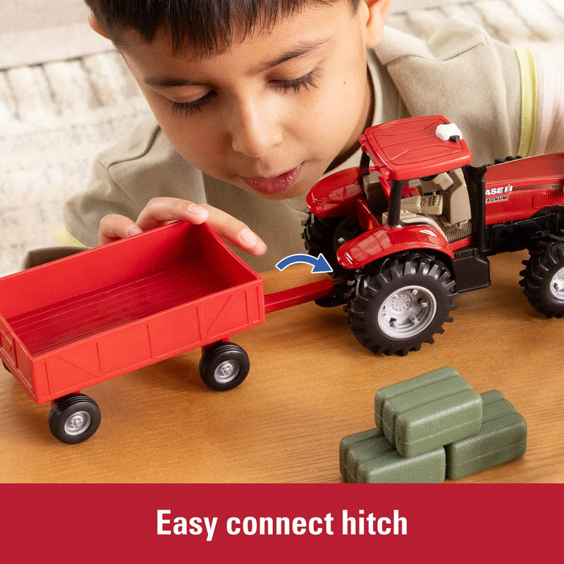 1/32 Case IH Farm Playset with Tractor, Wagon, Bales, Farmer, Animal, & Fence, ERTL Everyday Play