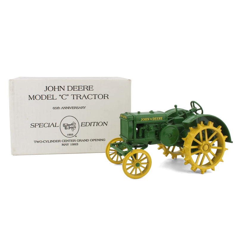 (B&D) 1/16 1928 John Deere Model "C" Tractor, 65th Anniversary Special Edition Two-Cylinder Center Grand Opening May 1993 by ERTL - Damaged Item