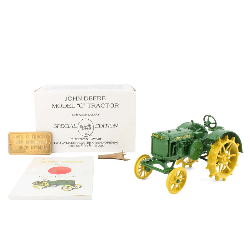 1/16 John Deere C Tractor on Steel, 1993 2 Cylinder Club Participant Award by ERTL