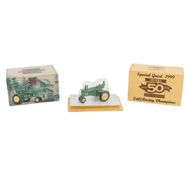 1/64 John Deere Model A Tractor with Farmer, 50 Anniversary Wooden Box ERTL/Racing Champions Special Guest 1999 by ERTL