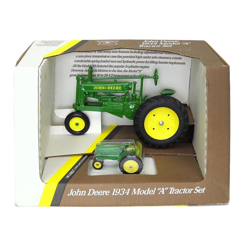 1/16 & 1/43 John Deere 1934 Unstyled Model "A" Tractor Set