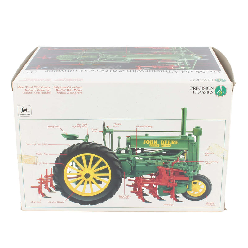 (B&D) 1/16 John Deere Model "A" Tractor with 290 Series Cultivator, ERTL Precision Series #2 - Damaged Box