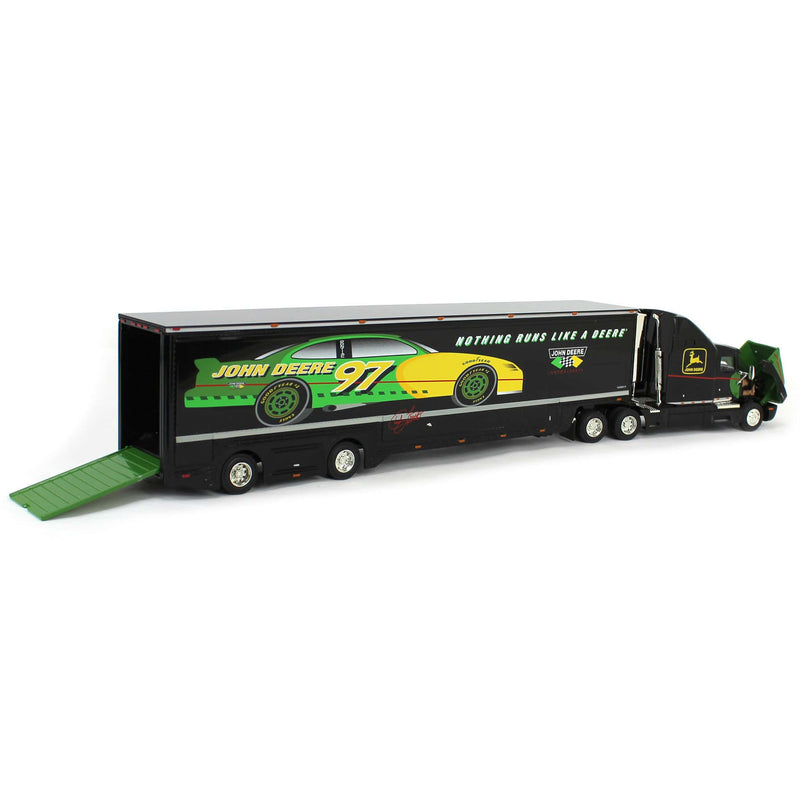 1/43 Kenworth T600B Truck with John Deere 97 Motorsports Transporter Featherlite Trailer by ERTL