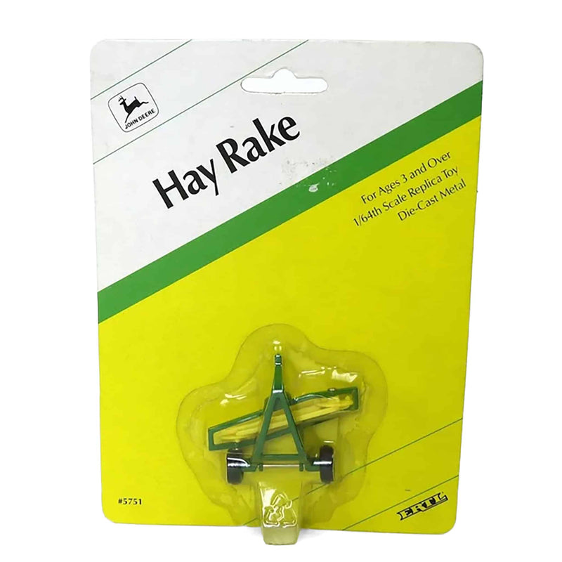 1/64 John Deere Hay Rake with Yellow Rake by ERTL