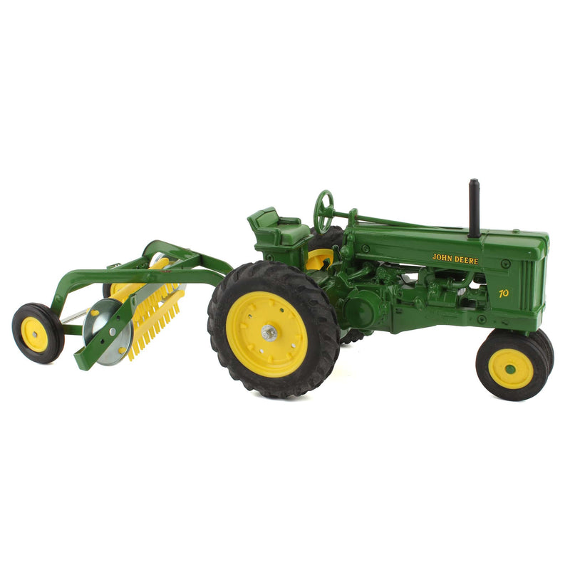 (B&D) 1/16 John Deere 70 Narrow Front Tractor with Hay Rake, Made in the USA by ERTL - Damaged Item, No Box