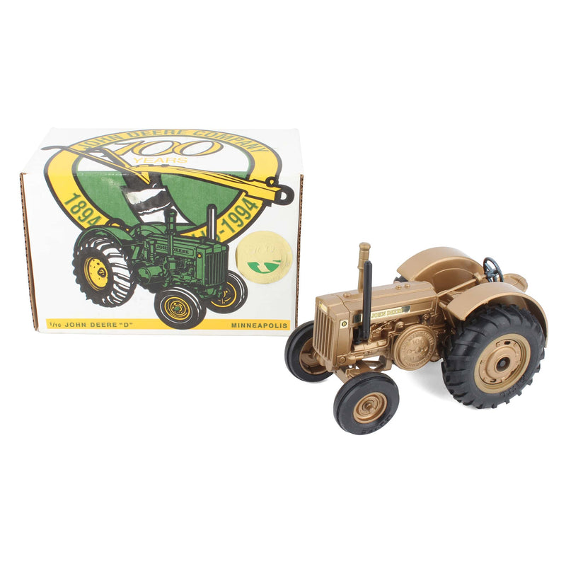 1/16 John Deere Model "D" Tractor Gold Edition by ERTL, 100 Years Green Minneapolis Edition