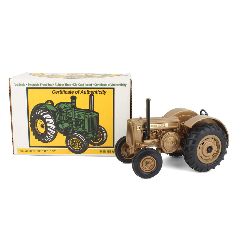 1/16 John Deere Model "D" Tractor Gold Edition by ERTL, 100 Years Green Minneapolis Edition