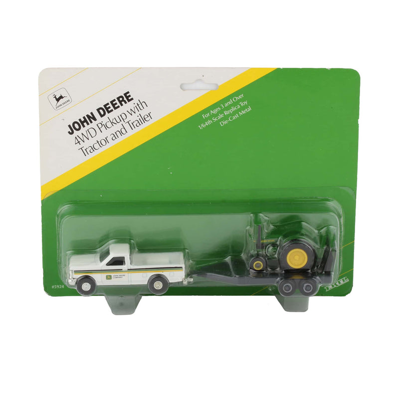 1/64 John Deere 4WD Pickup Truck w/ Trailer & John Deere Model D Tractor by ERTL