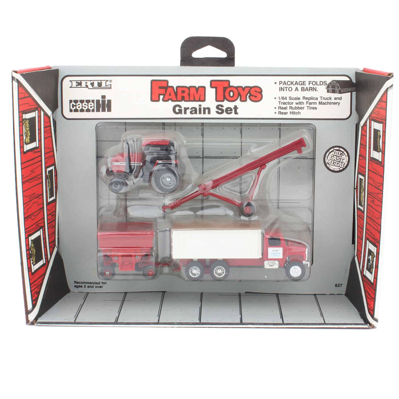 1/64 Case IH 4 Piece Grain Set with Foldout Barn by ERTL