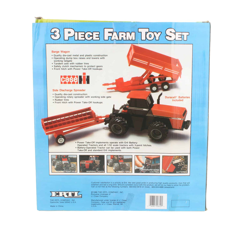 1/32 3-Piece Battery Operated Case 4994 Tractor with Barge Wagon and Manure Spreader by ERTL