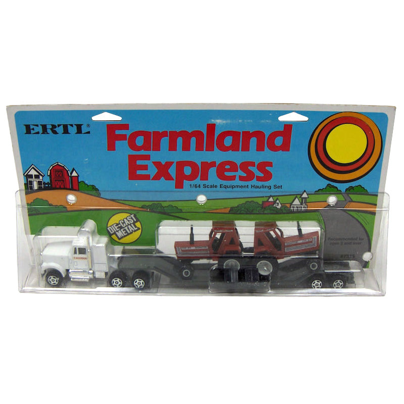 1/64 Hesston Semi with Lowboy & 130-90 Tractors by ERTL
