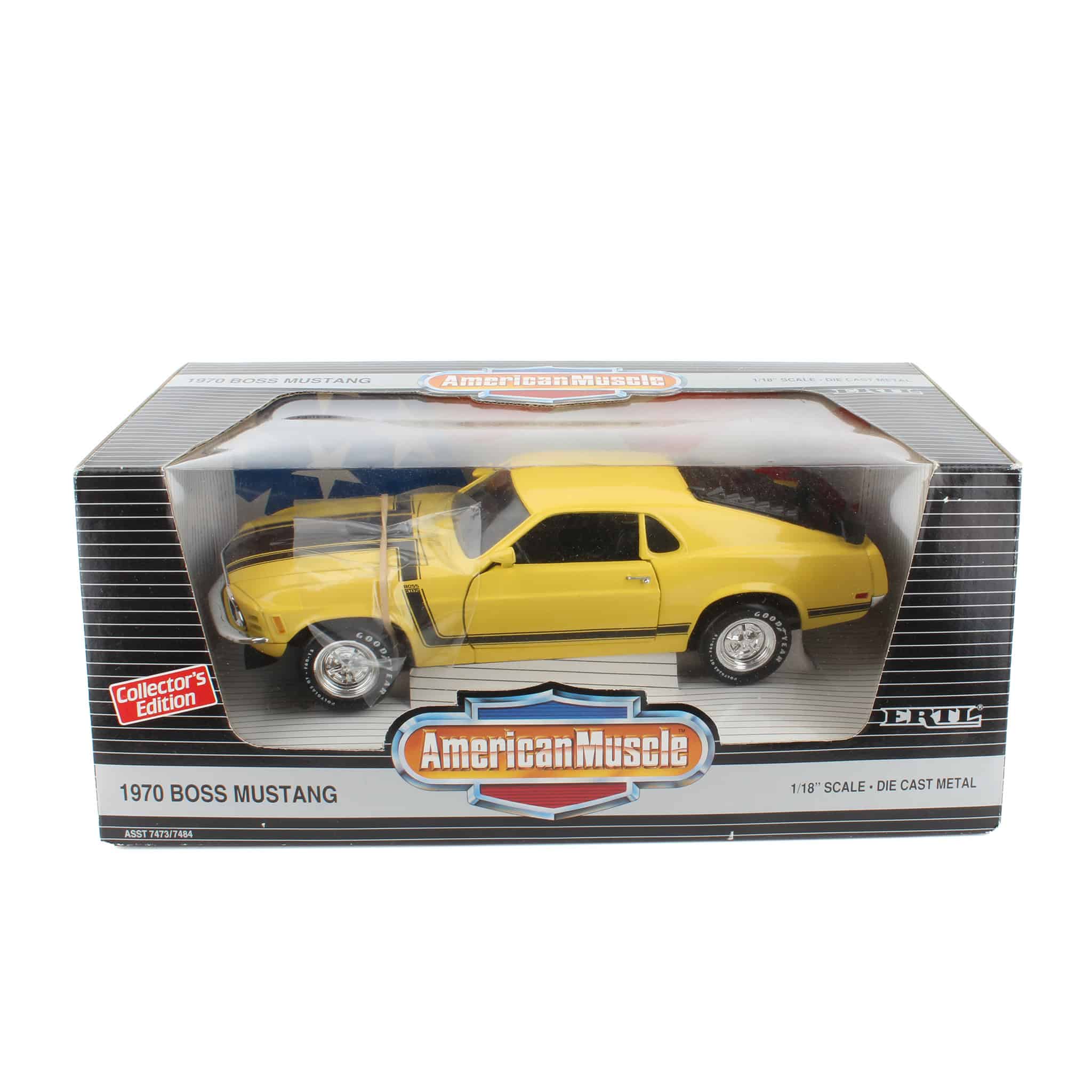 アーテル 1970 BOSS MUSTANG 1/18 ダイキャストミニカー 1/18 1970 Yellow Boss Mustang Collector's Edition Car by ERTL