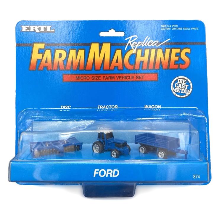 Ford Micro Farm Vehicle 3-Piece Set, Made by ERTL in 1990