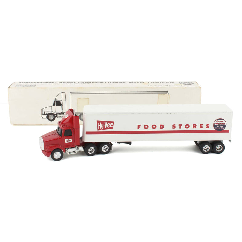 1/64 White GMC Truck with Cab & Hy-Vee Food Stores Box Trailer