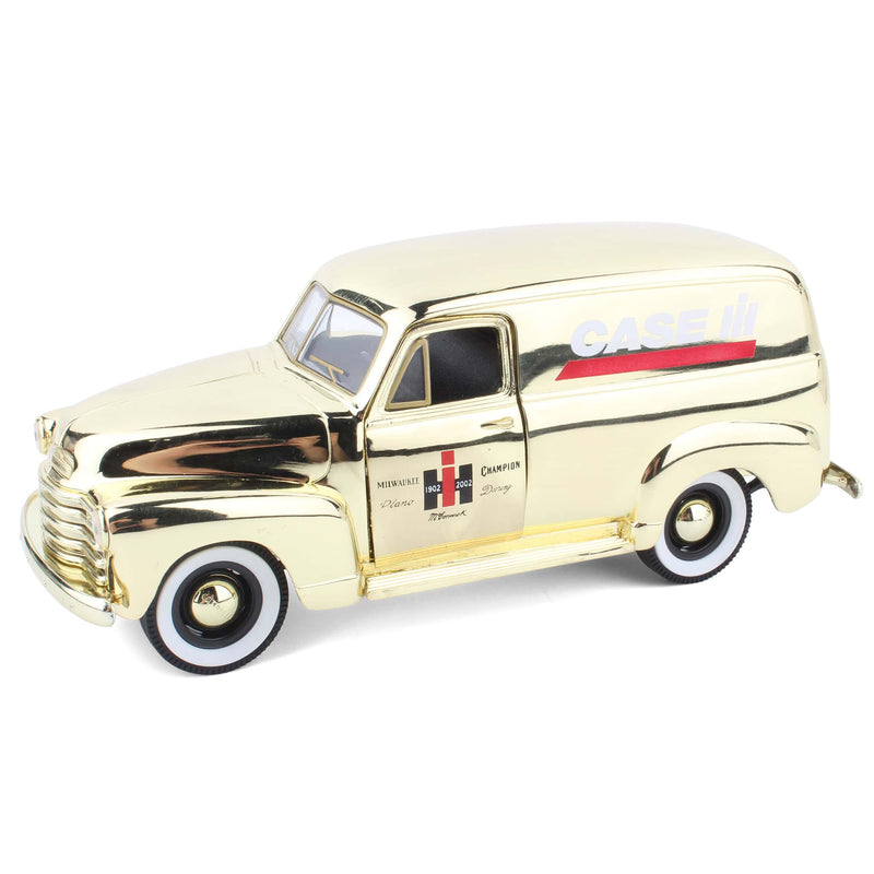 1/25 Gold Chrome 100th IH Anniversary 1952 Chevrolet 3100 Panel Truck Collector Bank by SpecCast