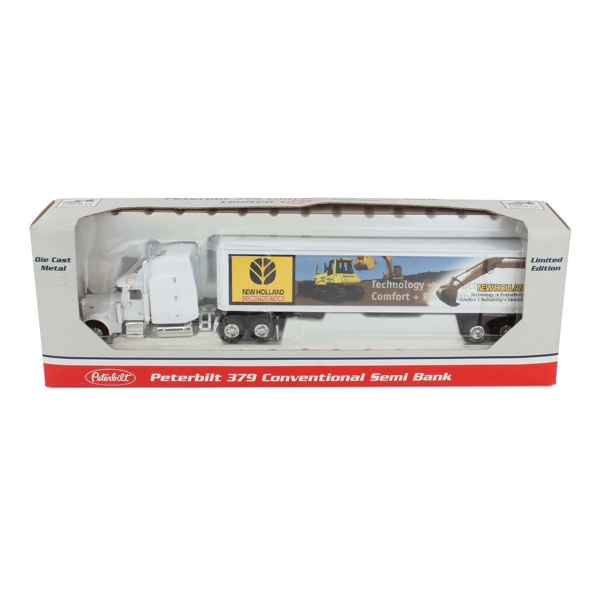 1/64 Peterbilt 379 Conventional Semi Truck & Trailer Bank by