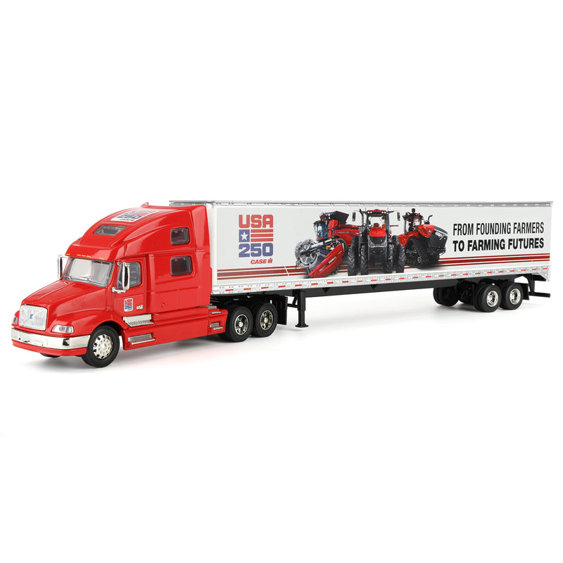 1/64 Volvo 770 Semi Truck with Box Trailer by SpecCast, Case IH USA "Commemorating 250 Years"