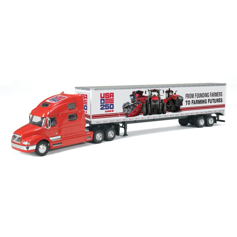 1/64 Volvo 770 Semi Truck with Box Trailer by SpecCast, Case IH USA "Commemorating 250 Years"