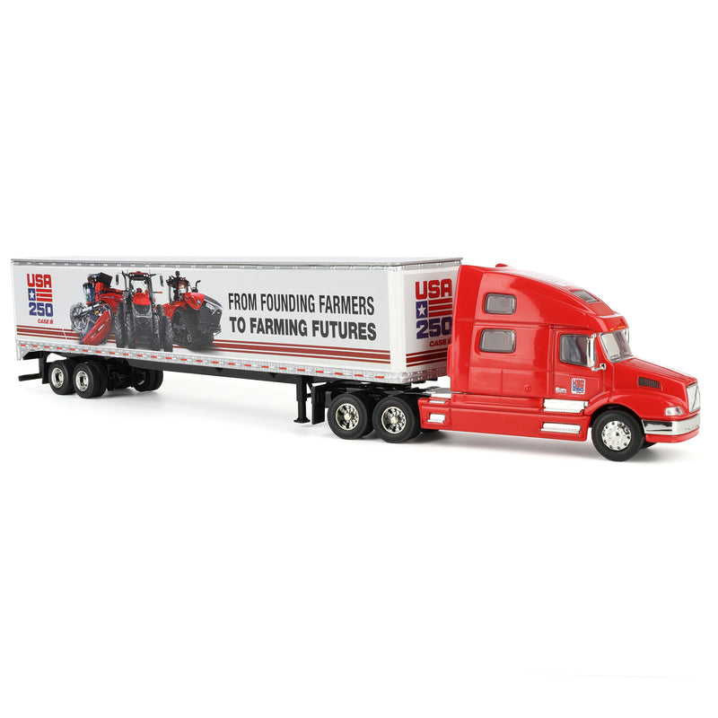 1/64 Volvo 770 Semi Truck with Box Trailer by SpecCast, Case IH USA "Commemorating 250 Years"
