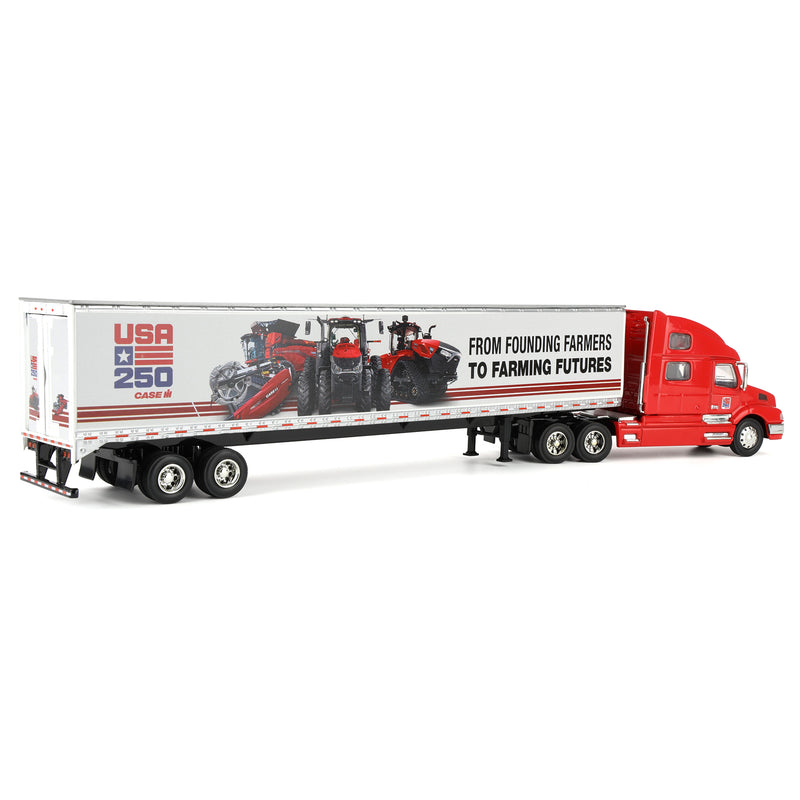 1/64 Volvo 770 Semi Truck with Box Trailer by SpecCast, Case IH USA "Commemorating 250 Years"
