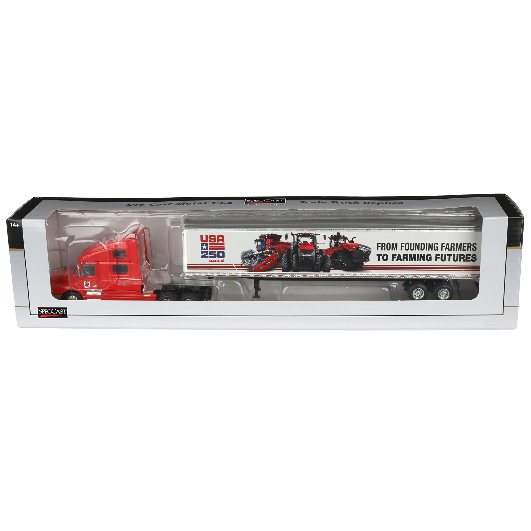 1/64 Volvo 770 Semi Truck with Box Trailer by SpecCast, Case IH