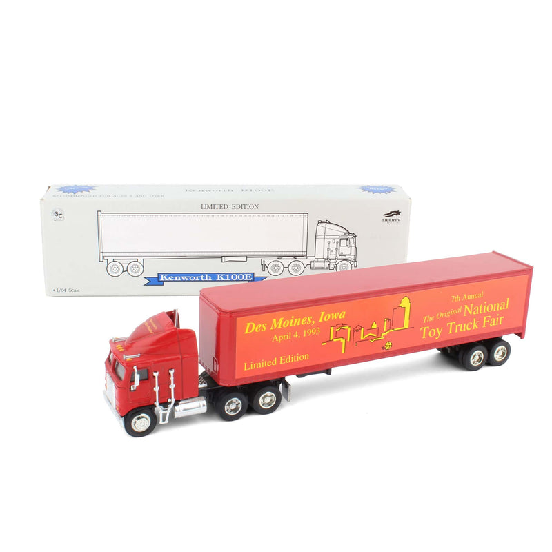 1/64 Kenworth K100E Semi Truck w/ Diecast Trailer, 1993 National Toy Truck Fair by SpecCast